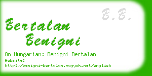 bertalan benigni business card